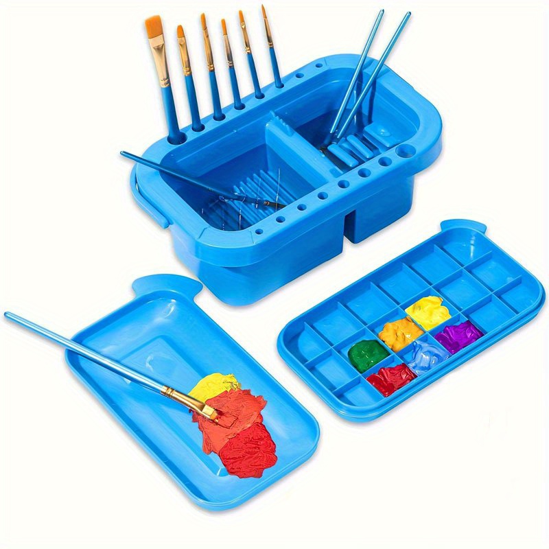 Gouache Paint Set - Bak Pembersih Kuas Cat 3-in-1 dengan