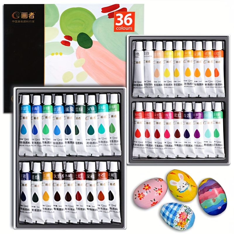 Gouache Paint Set - Set Cat Gouache 36 Warna 12mL/0.4oz,