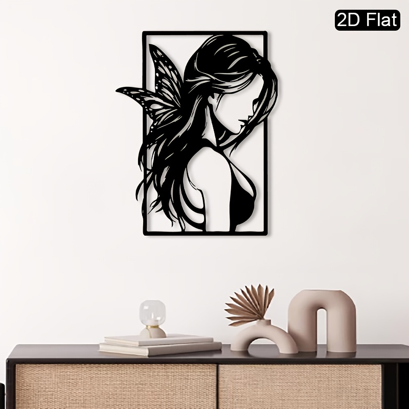 Art And Craft Studio - CIFBUY Seni Dinding Logam Siluet Peri,