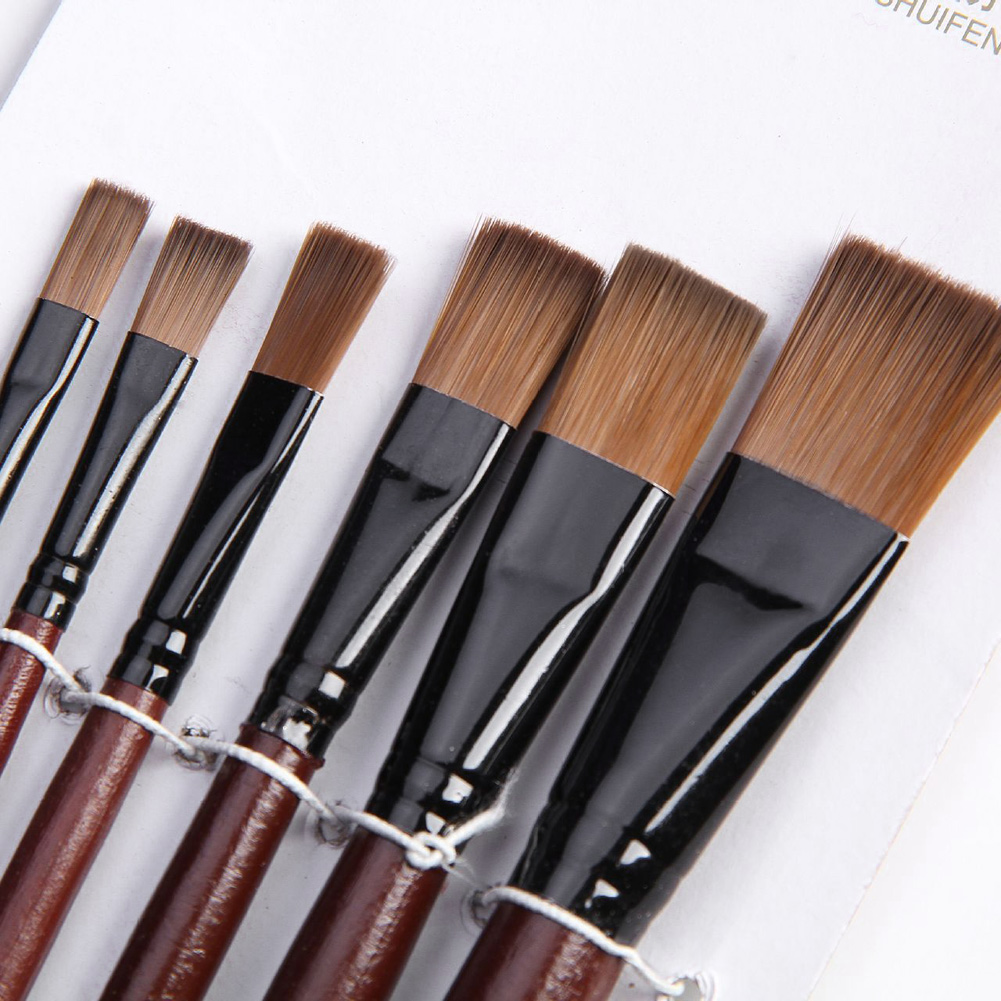 Gouache Paint Set - 6Pcs Nilon Akrilik Cat Minyak Guas