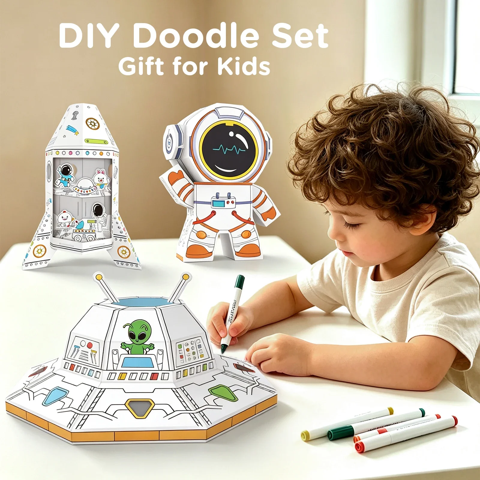 Art And Craft Rocket - Kit Kerajinan Karton 3D STEM Edukatif