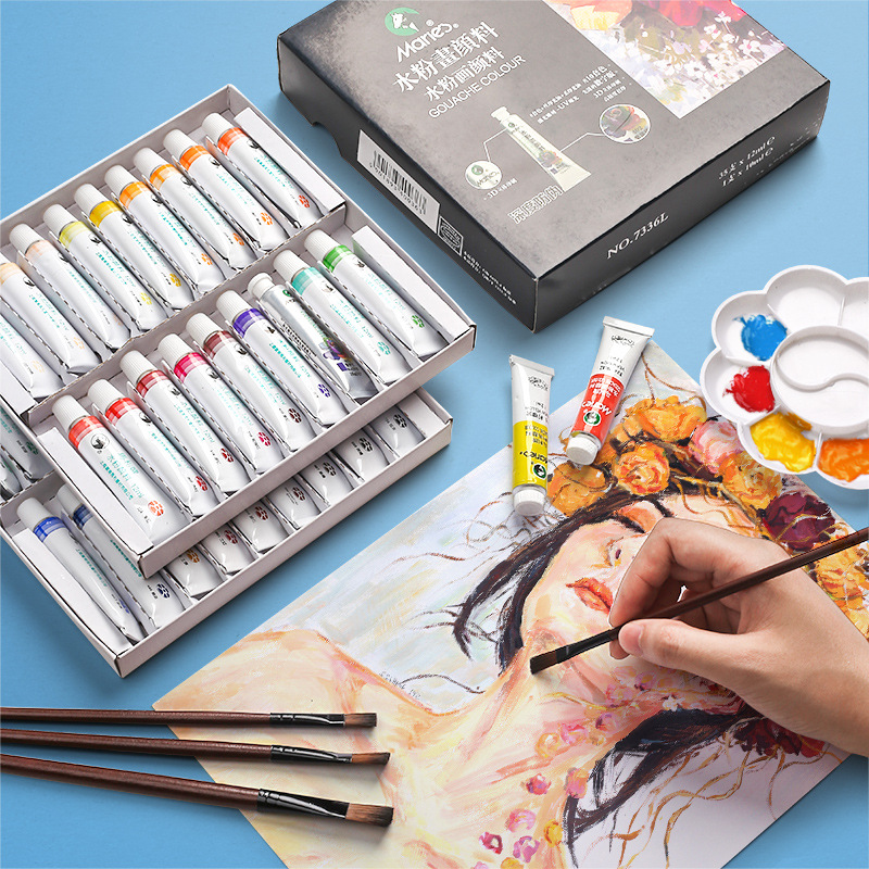 Gouache Paint Set - Set Cat Guas Maries 24 Kotak