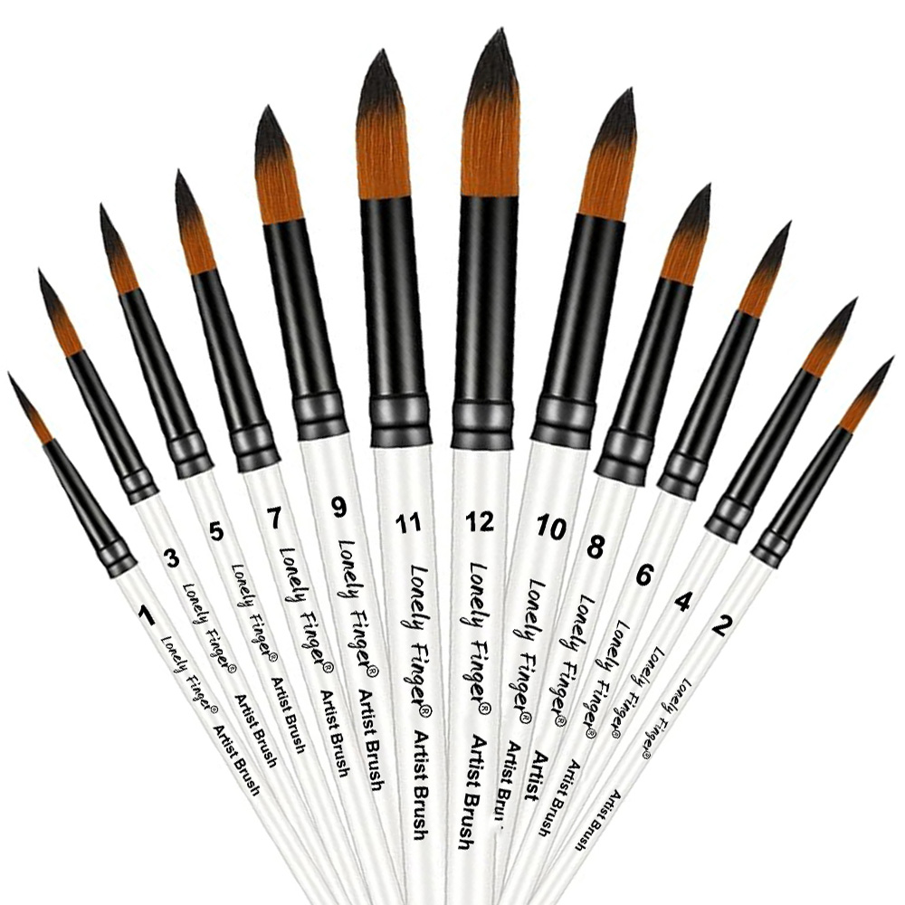 Gouache Paint Set - 12 Buah Set Kuas Cat Artis