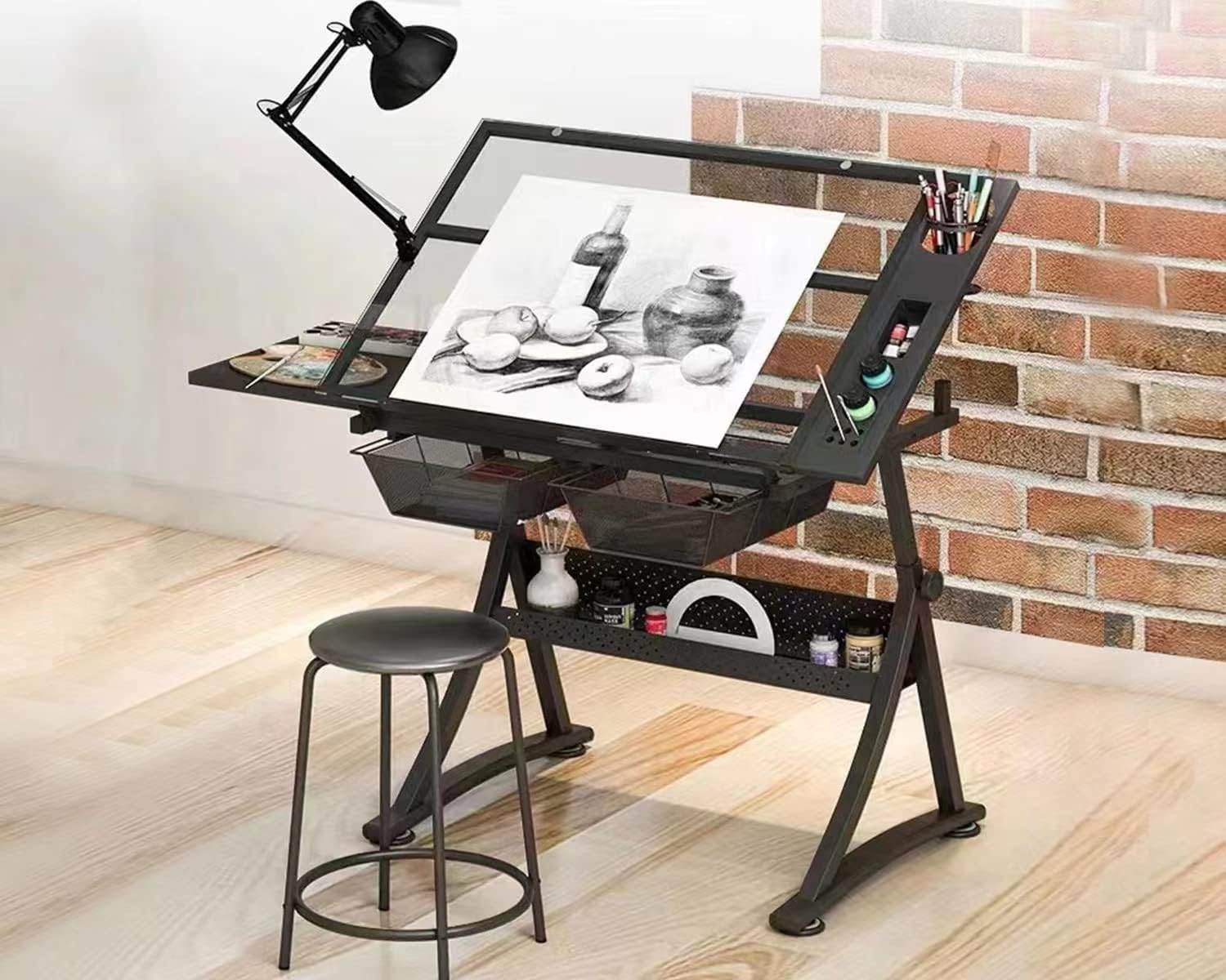 Art And Craft Studio - Meja Gambar dengan Permukaan Kaca –