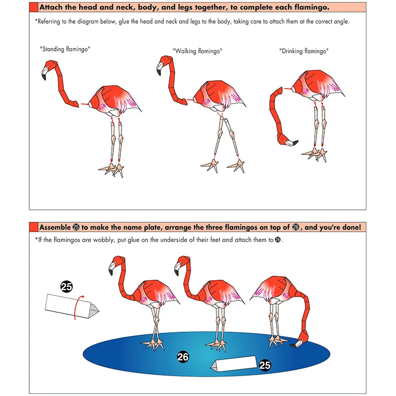 Flamingo Karibia lipat tiga bu - Art Craft Center ulasan dan harga