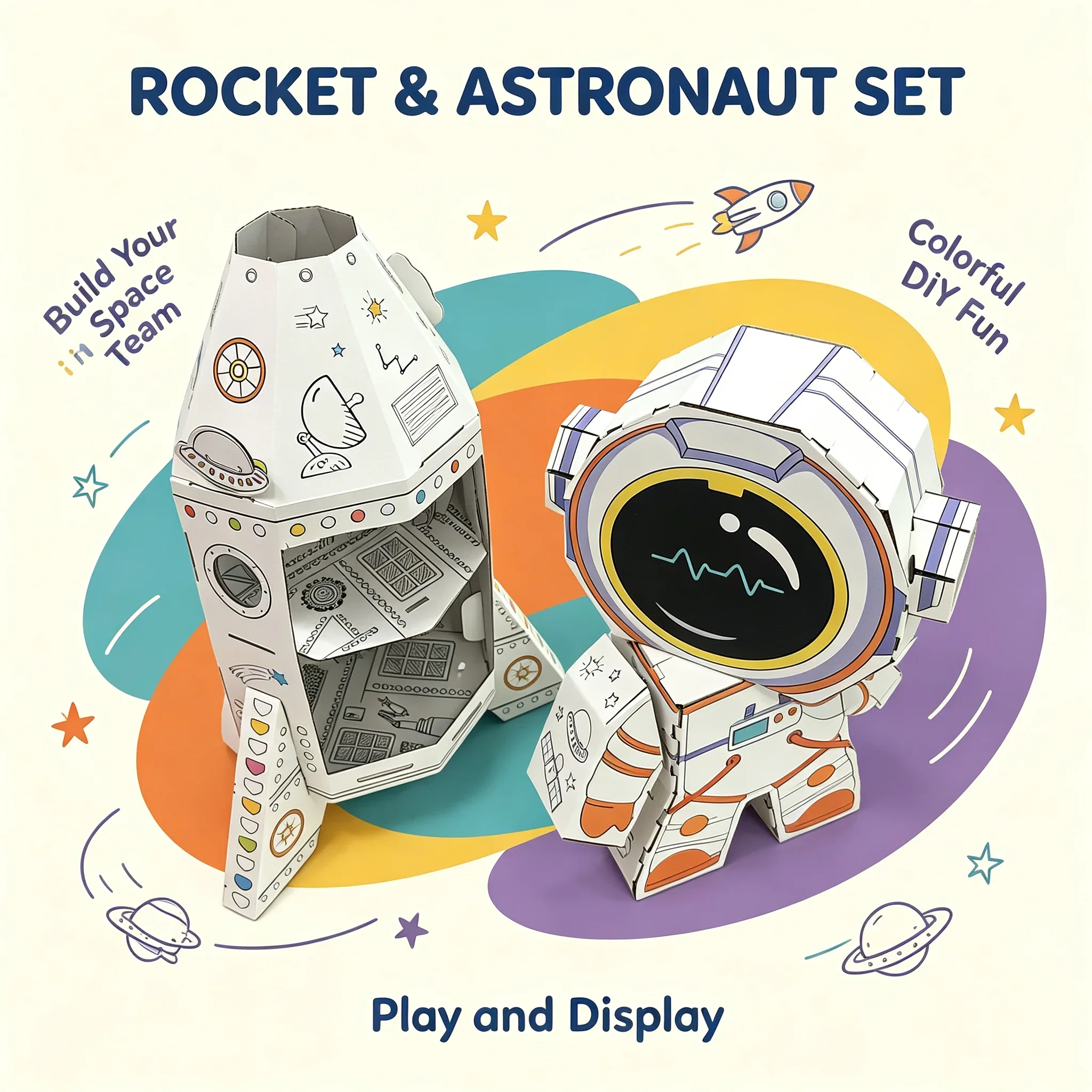 Kit Kerajinan Karton 3D STEM E - Art And Craft Rocket ulasan dan harga