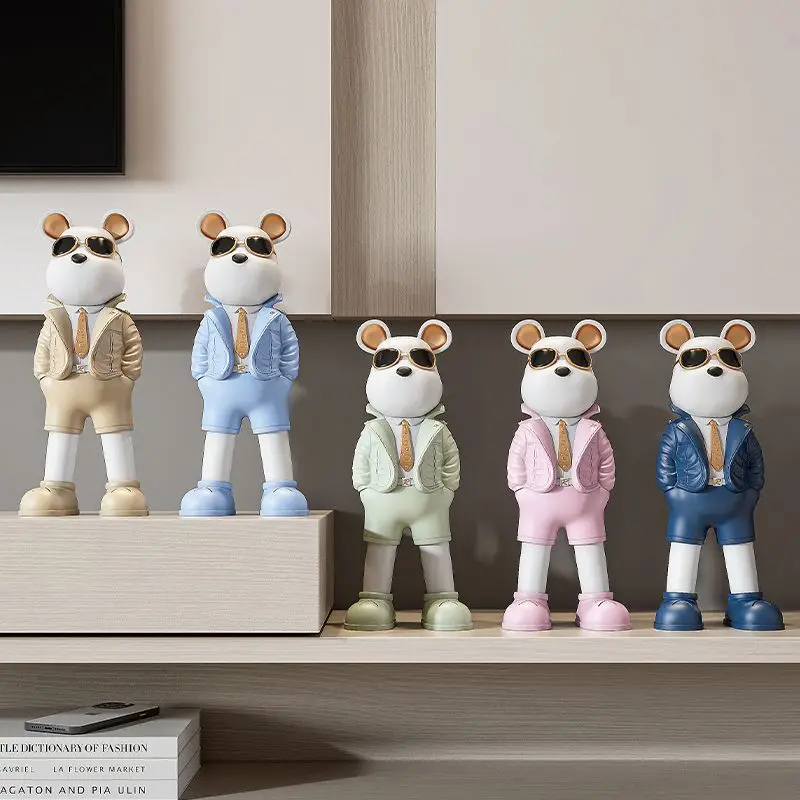 Patung Beruang Sunnies Kreatif - Art Craft Furniture ulasan dan harga