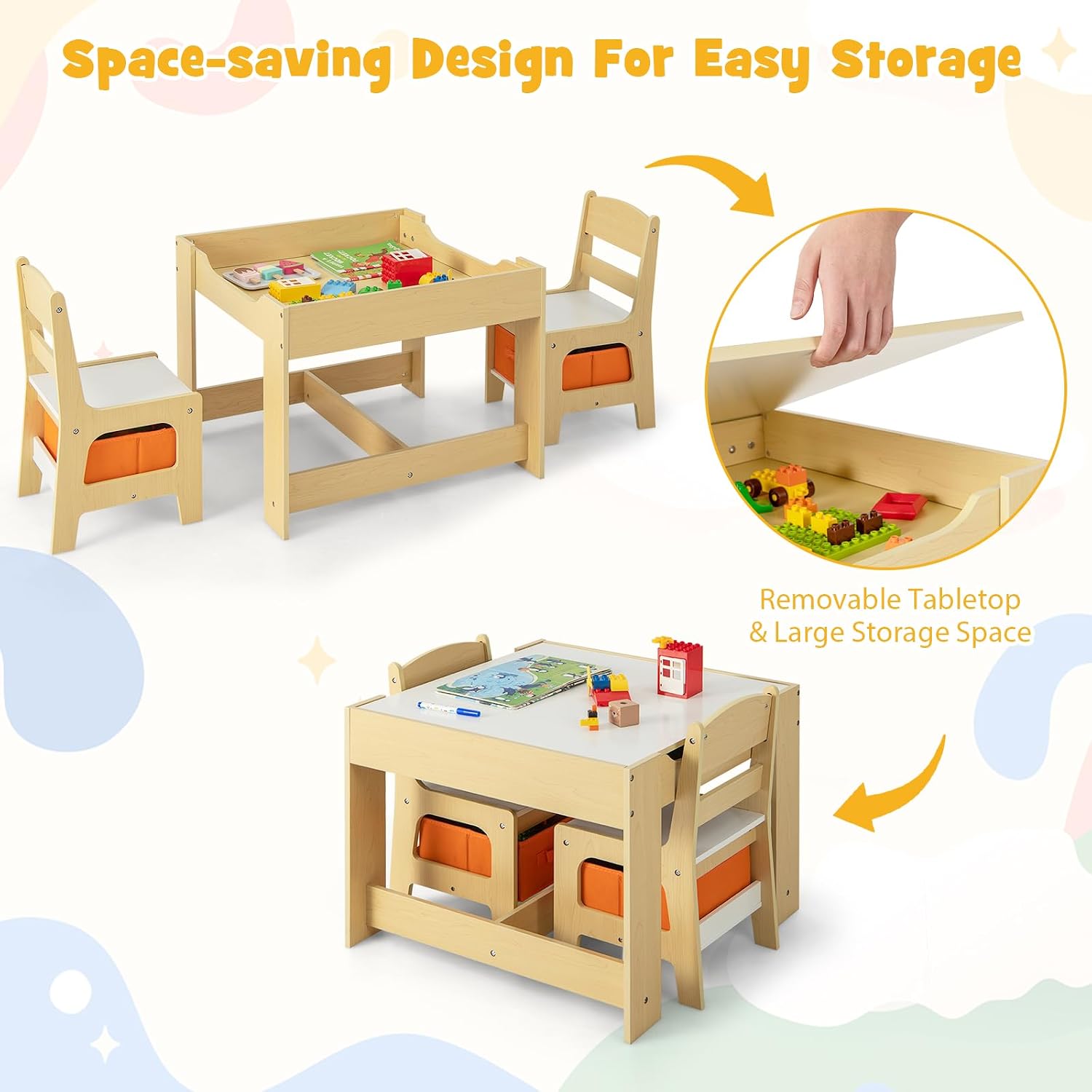 Set Meja dan Kursi Anak, 3 in  - Art Craft Toddler ulasan dan harga