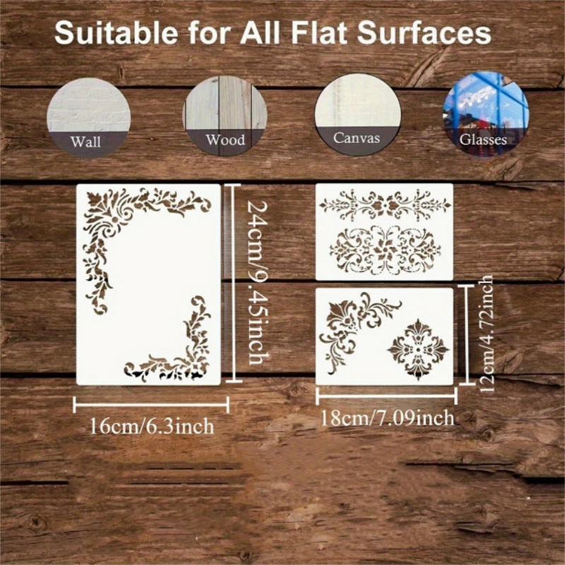 6Pcs Stencil Bunga untuk Lukis - Art Craft Furniture ulasan dan harga