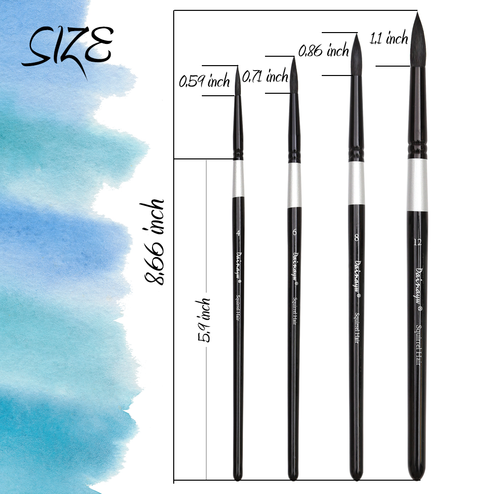 Dainayw 4 Kuas Tupai Rambut da - Gouache Paint Set ulasan dan harga