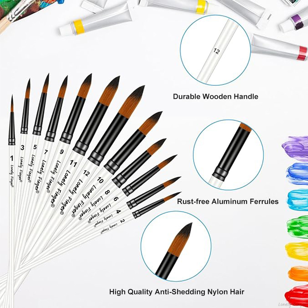 12 Buah Set Kuas Cat Artis Nil - Gouache Paint Set ulasan dan harga