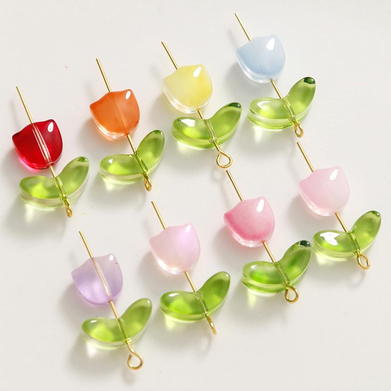 Manik-manik Bunga Lampwork 30P - Art Craft Flower ulasan dan harga