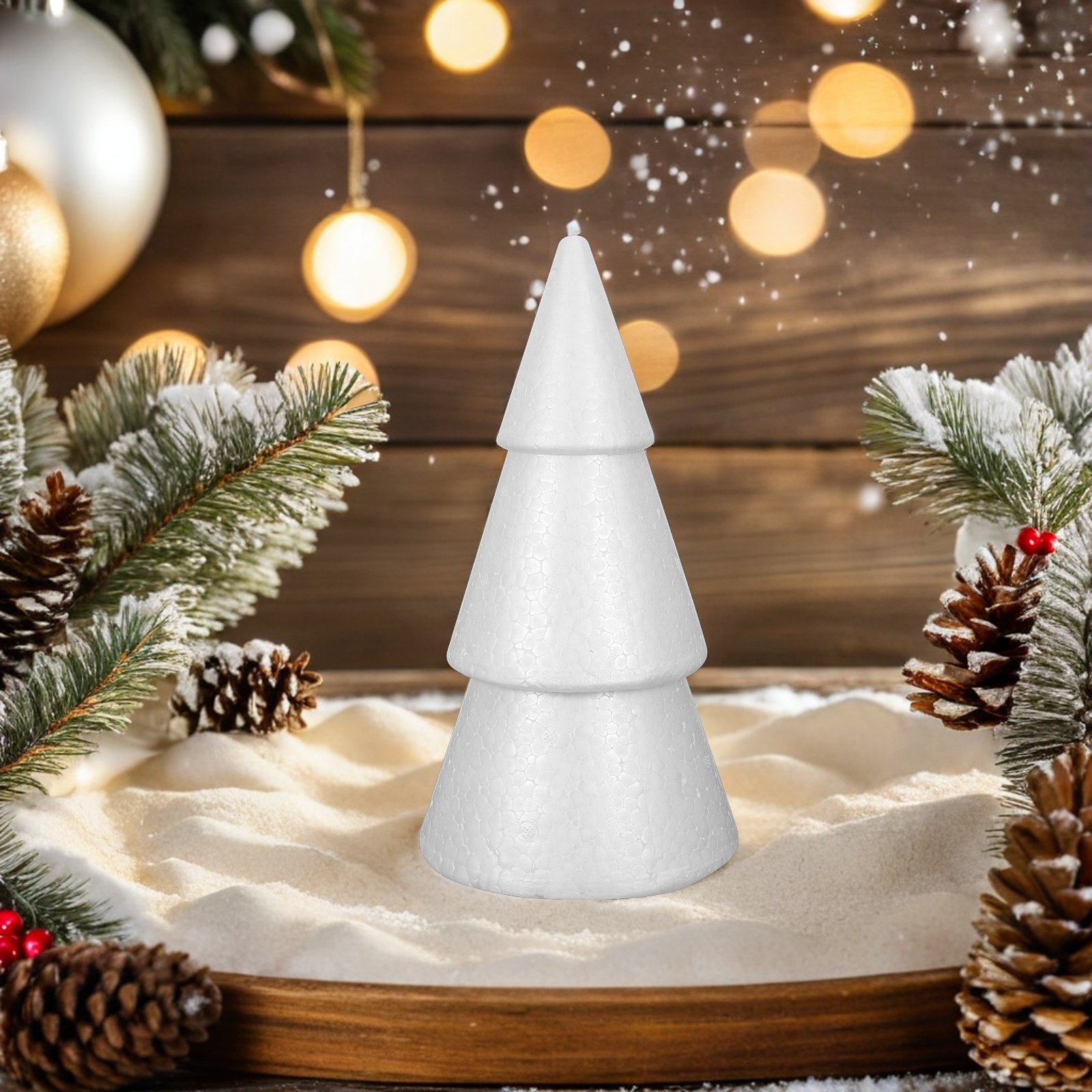 6 Buah Kerucut Busa Pohon Nata - Art Craft Christmas Tree ulasan dan harga