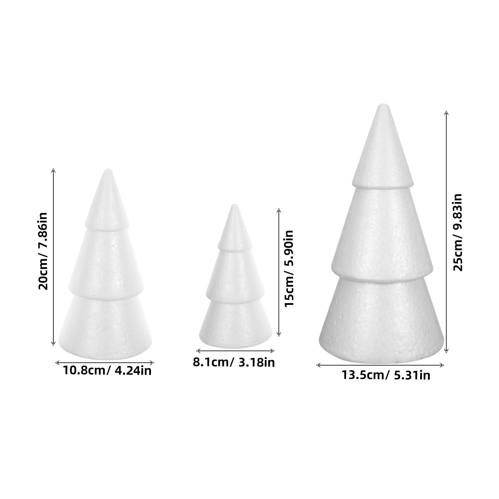 6 Buah Kerucut Busa Pohon Nata - Art Craft Christmas Tree ulasan dan harga