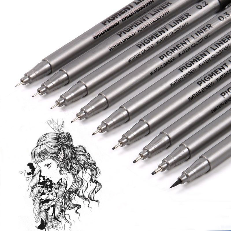 9Pcs/set Pulpen Liner Micron T - Calligraphy Pen Set ulasan dan harga
