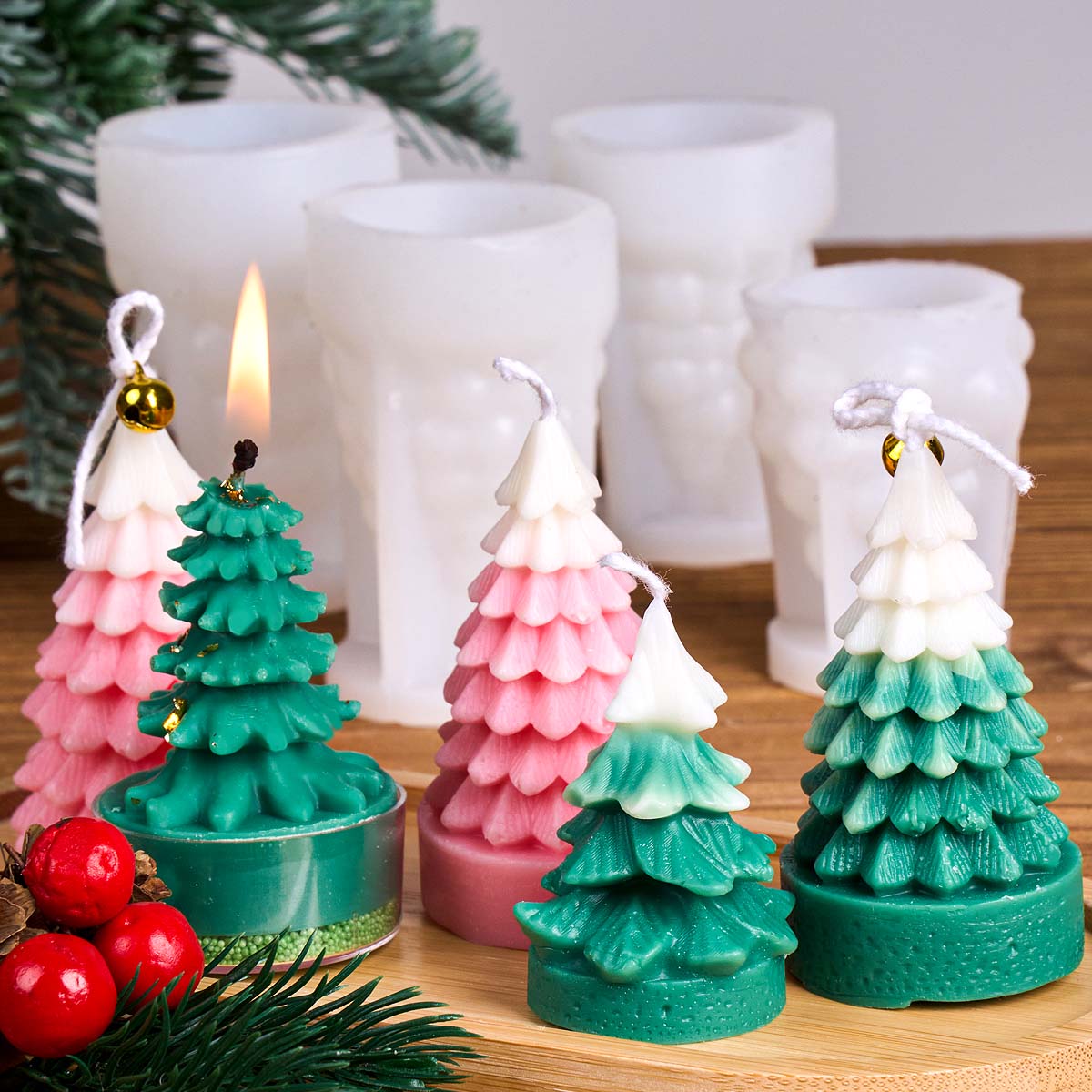 Cetakan Lilin Silikon Pohon Na - Art Craft Christmas Tree ulasan dan harga